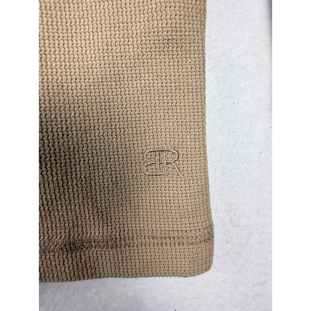 Banana Republic Mens XL Tan Waffle Knit Long Sleeve Crew Neck Shirt 1786395